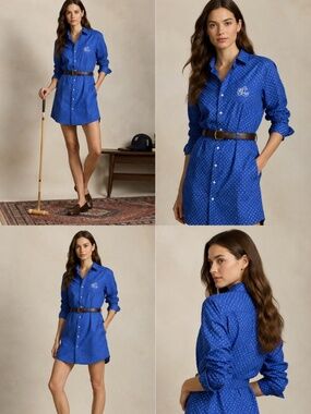 Ralph Lauren RLL Polka Dot Shirt Dress – Size S